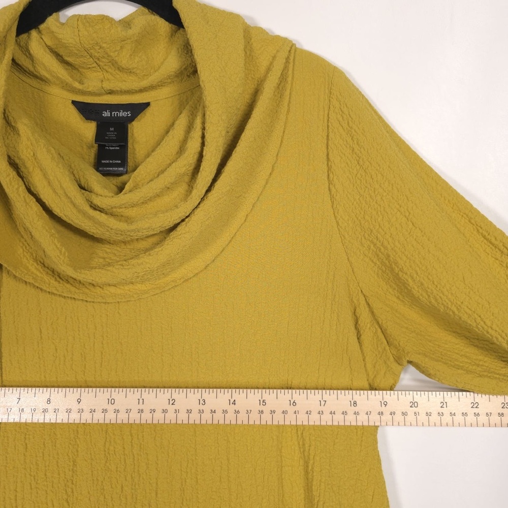 Ali Miles Asymmetrical Tunic Top Cowl Neck Lagenlook Crinkle Women’s‎ MEDIUM - Picture 5 of 16